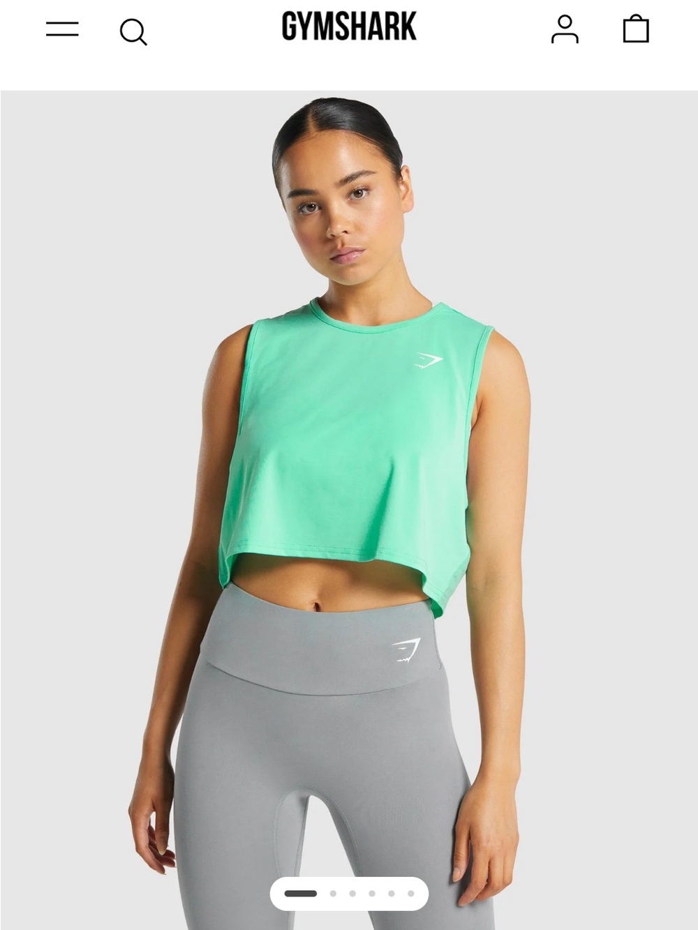 Gymshark Mint Green turquoise Cropped Muscle training Tank